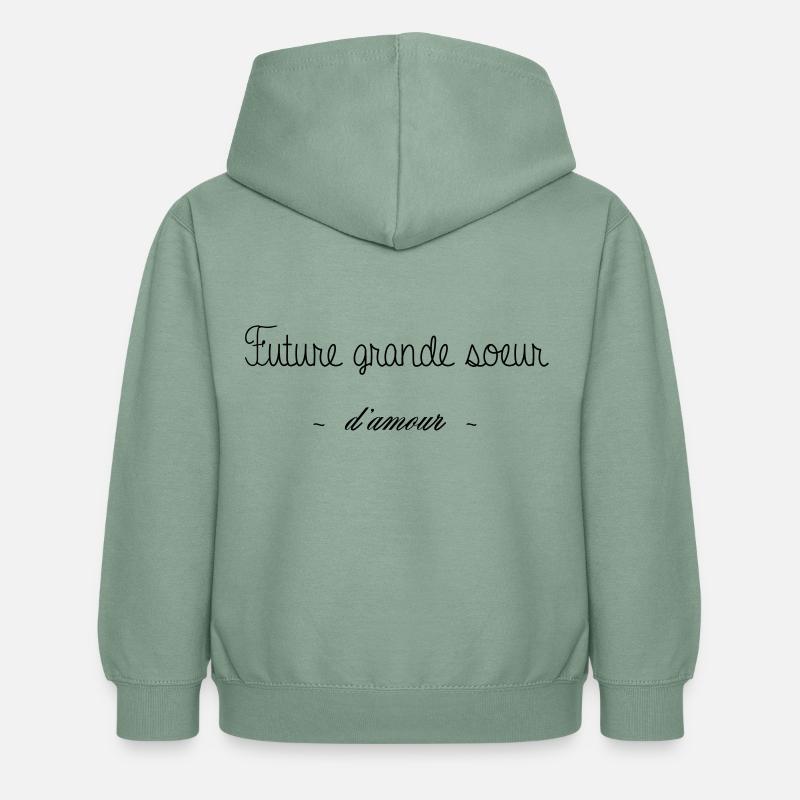 FUTURE GRANDE SOEUR D AMOUR - Sweat à capuche Enfant - vert-de-gris