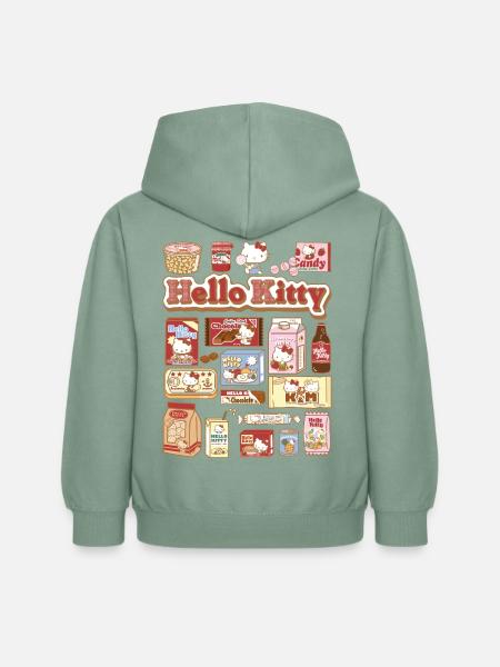 Hello Kitty Snack Collage - Kinder Hoodie - Graugrün