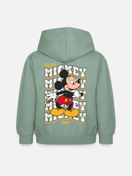 Mickey & Minnie Mit Original Mickey Motiv 1928 - Kinder Hoodie - Graugrün