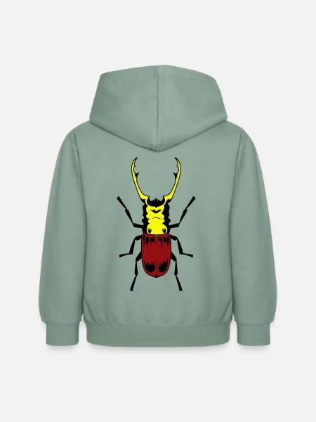 Hirschkäfer Insekt Insekten - Kinder Hoodie - Graugrün