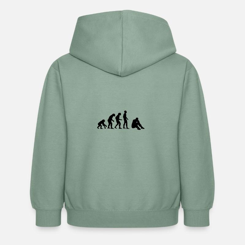 Evolution Depressionen - Kinder Hoodie - Graugrün