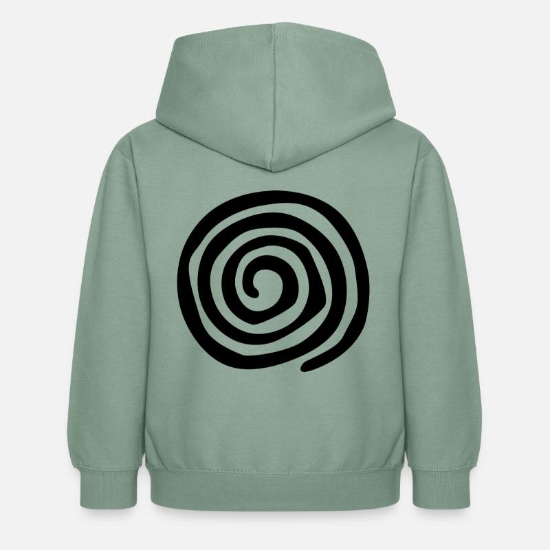 spirale - Sweat à capuche Enfant - vert-de-gris