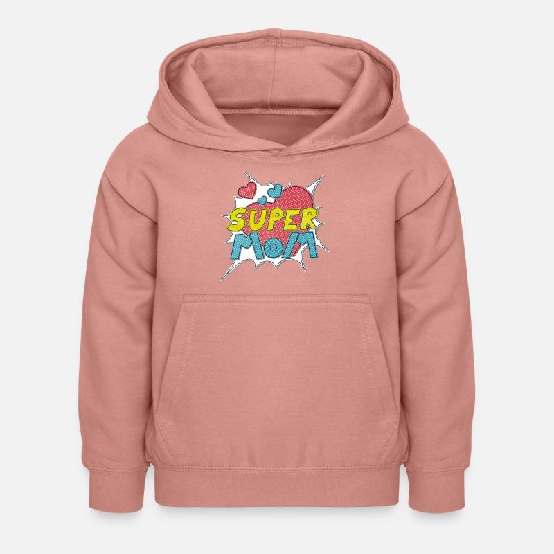 Muttertag supermom Super Mom beste Mutter Comic - Kinder Hoodie - Altrosa