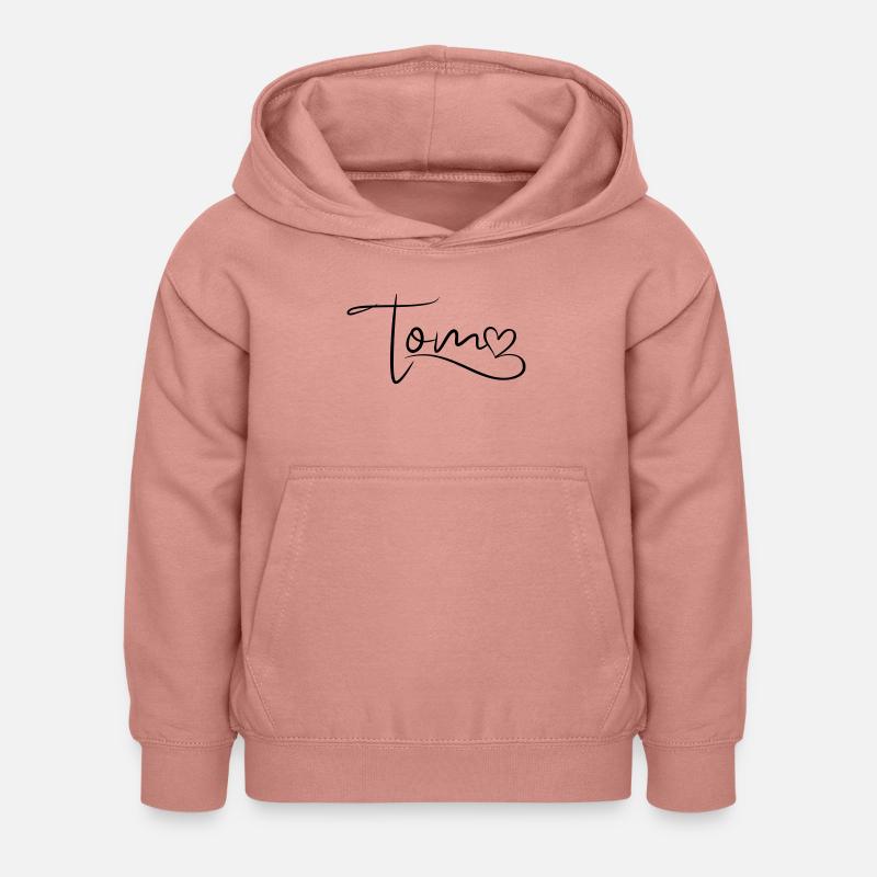 Tom Cognome Nome Cuore Decor - Felpa con cappuccio per bambini - rosa antico