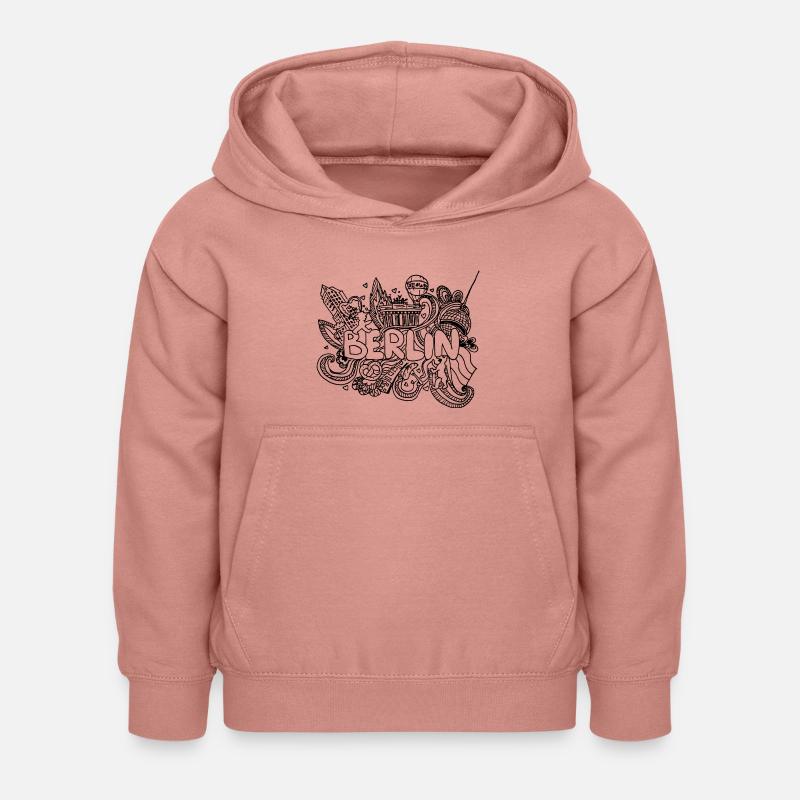 Berlin Berlin Skyline Graffiti Font Doodle - Sweat à capuche Enfant - rose poudré