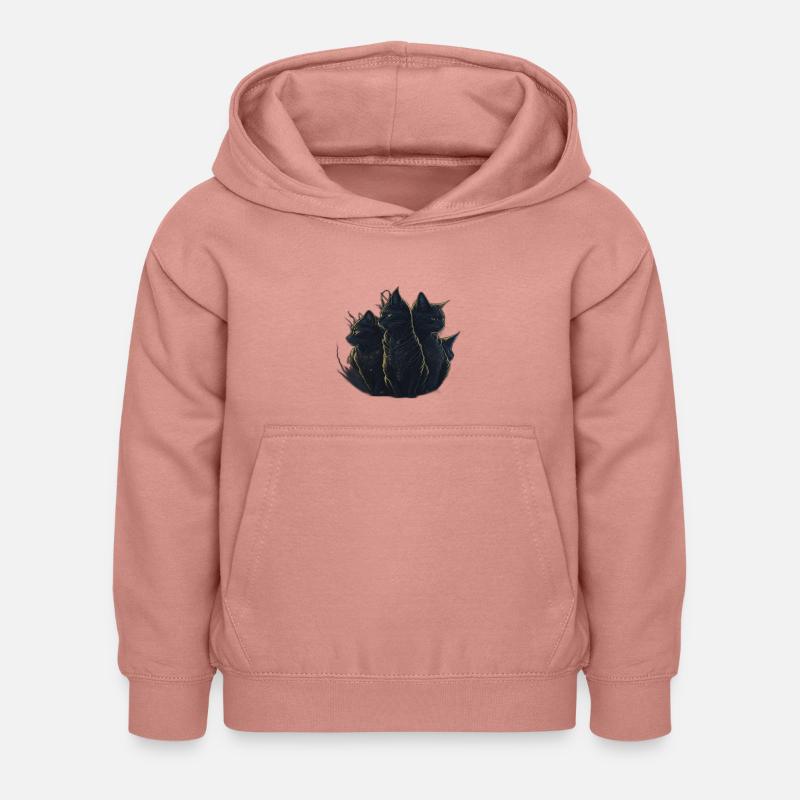 chat - Sweat à capuche Enfant - rose poudré
