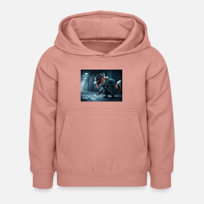 Détective Fox - Sweat à capuche Enfant - rose poudré