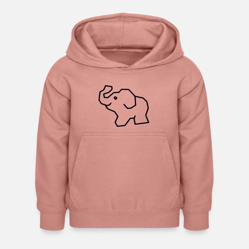 Éléphant - Sweat à capuche Enfant - rose poudré