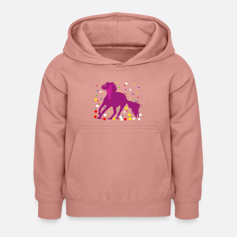 Cheval avec des étoiles - Sweat à capuche Enfant - rose poudré