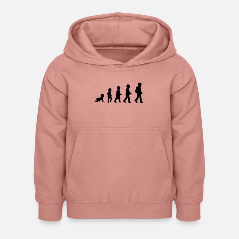 Evolution Schulkind Junge - Kinder Hoodie - Altrosa