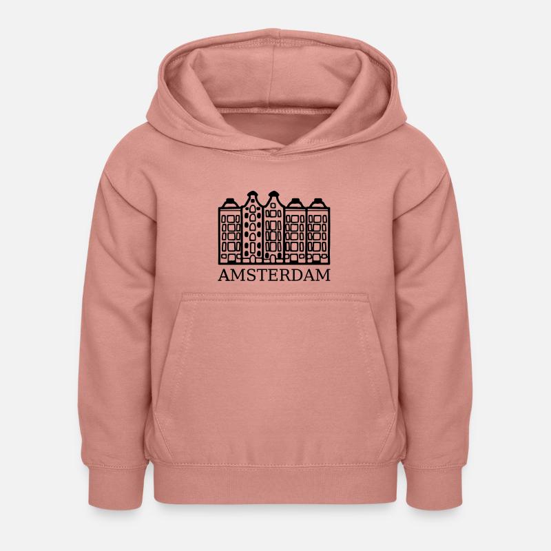 Amsterdam - Sweat à capuche Enfant - rose poudré