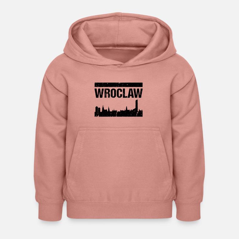 Wroclaw Skyline - Sweat à capuche Enfant - rose poudré