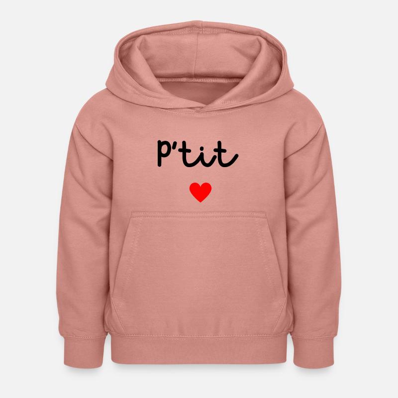 P’tit cœur - Sweat à capuche Enfant - rose poudré