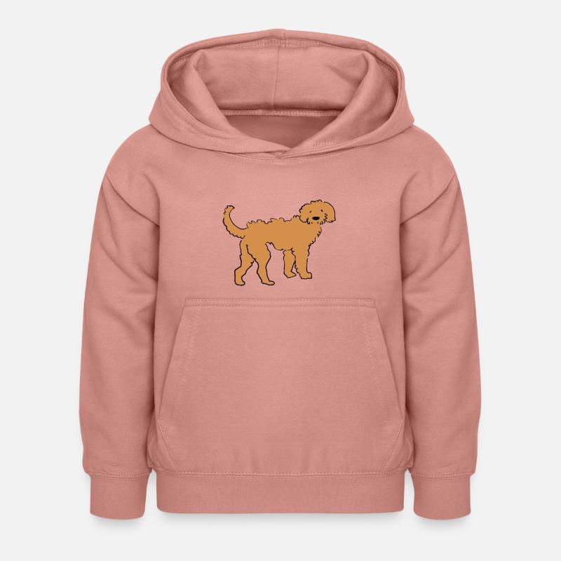 Doodle doré - Sweat à capuche Enfant - rose poudré