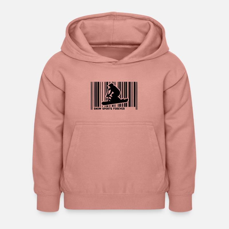 snowscoot code barre - Sweat à capuche Enfant - rose poudré