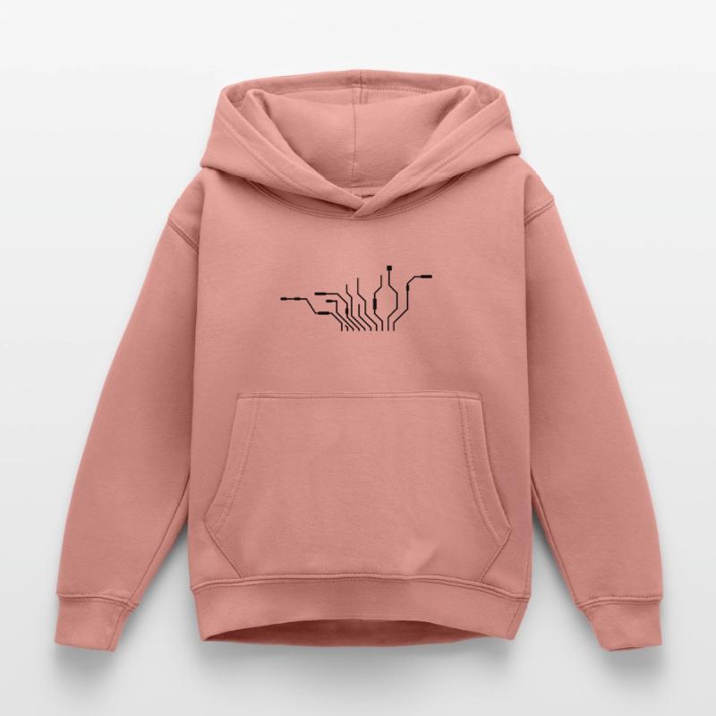 pc wires processor cpu wire cabling compu Kids Hoodie