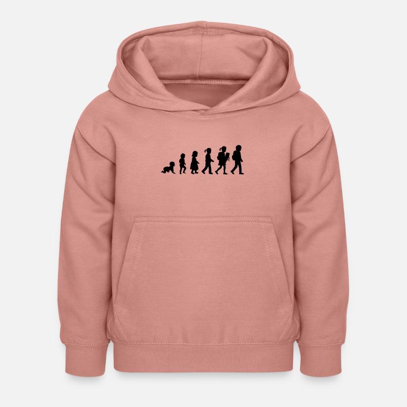 Evolution Schulkind Einschulung Mädchen - Kinder Hoodie - Altrosa