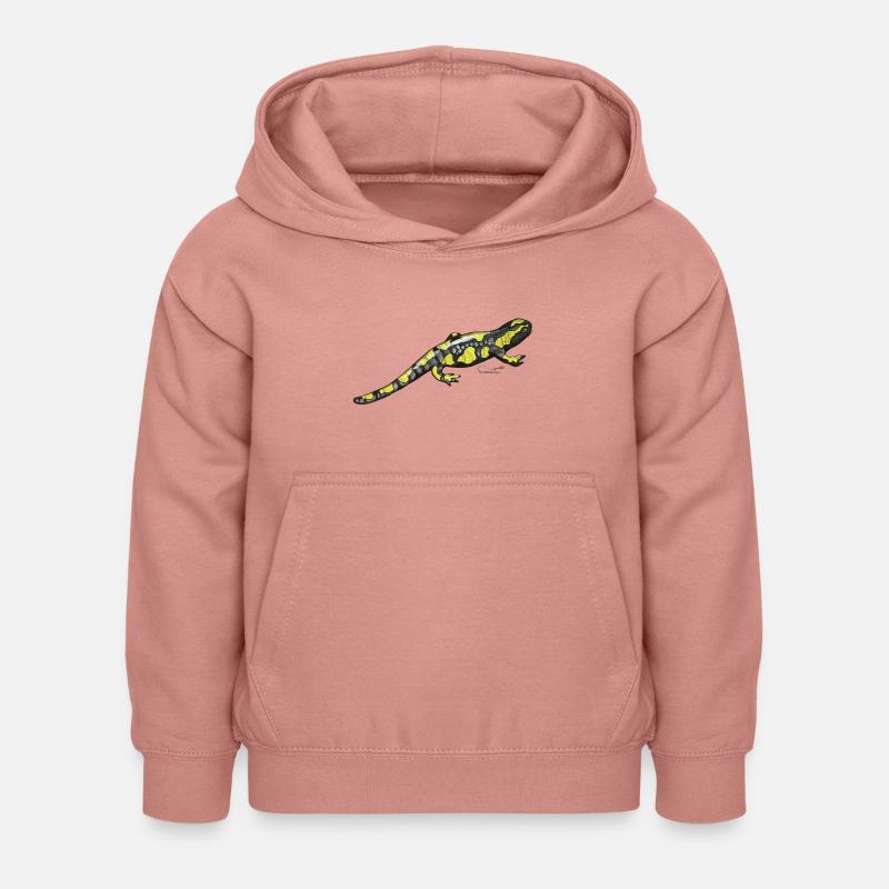 Salamandre de feu - Sweat à capuche Enfant - rose poudré