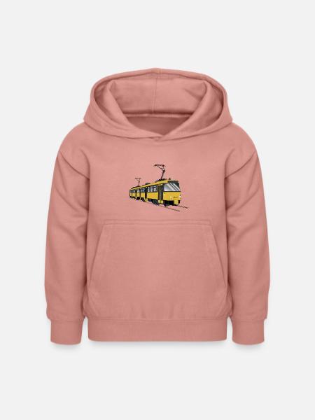 T4D Tram T4D-MT Straßenbahn Geschenk - Kinder Hoodie - Altrosa
