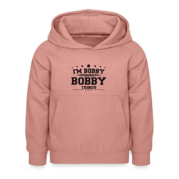 Ich bin Bobby, der Bobby-Dinge macht - Kinder Hoodie - Altrosa - Vorne - AI Model Kid Female (0cm)
