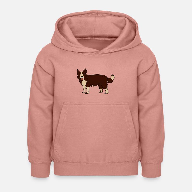 Border Collie - Sweat à capuche Enfant - rose poudré