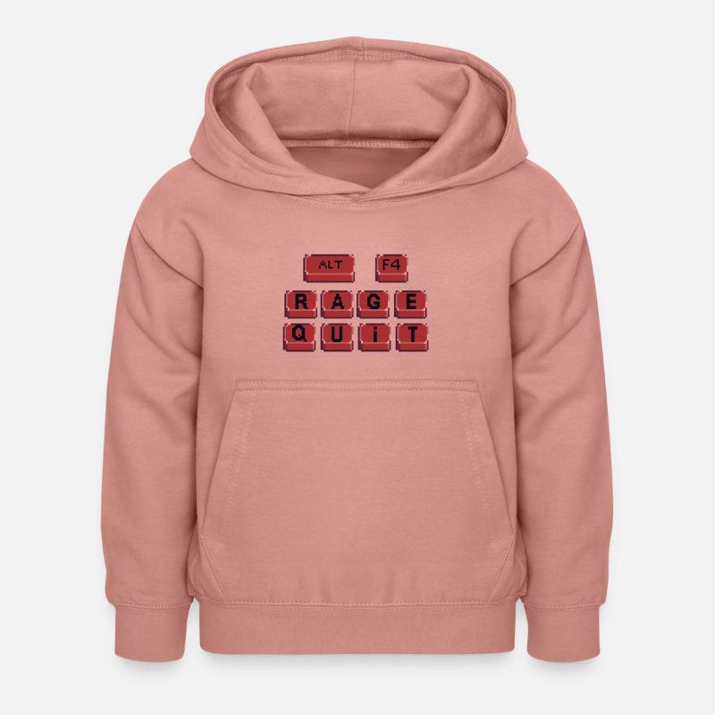 Rage quit - Sweat à capuche Enfant - rose poudré