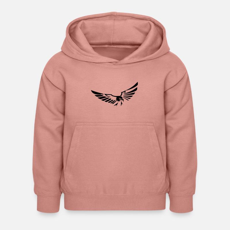 aigle volant ouvrant ses ailes - 20 - Sweat à capuche Enfant - rose poudré