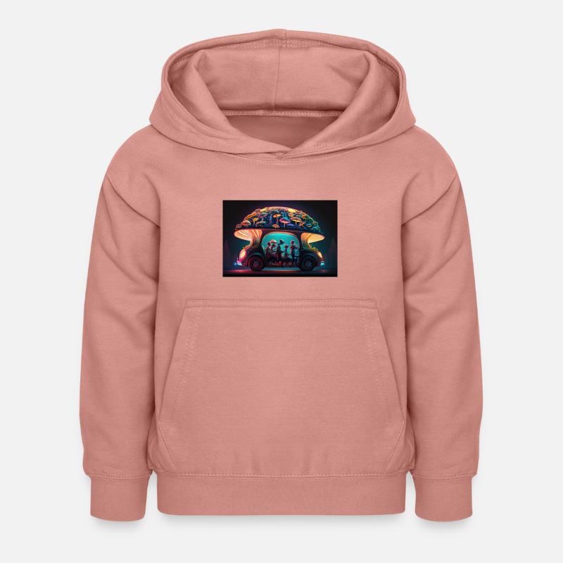 Voiture champignon - Sweat à capuche Enfant - rose poudré