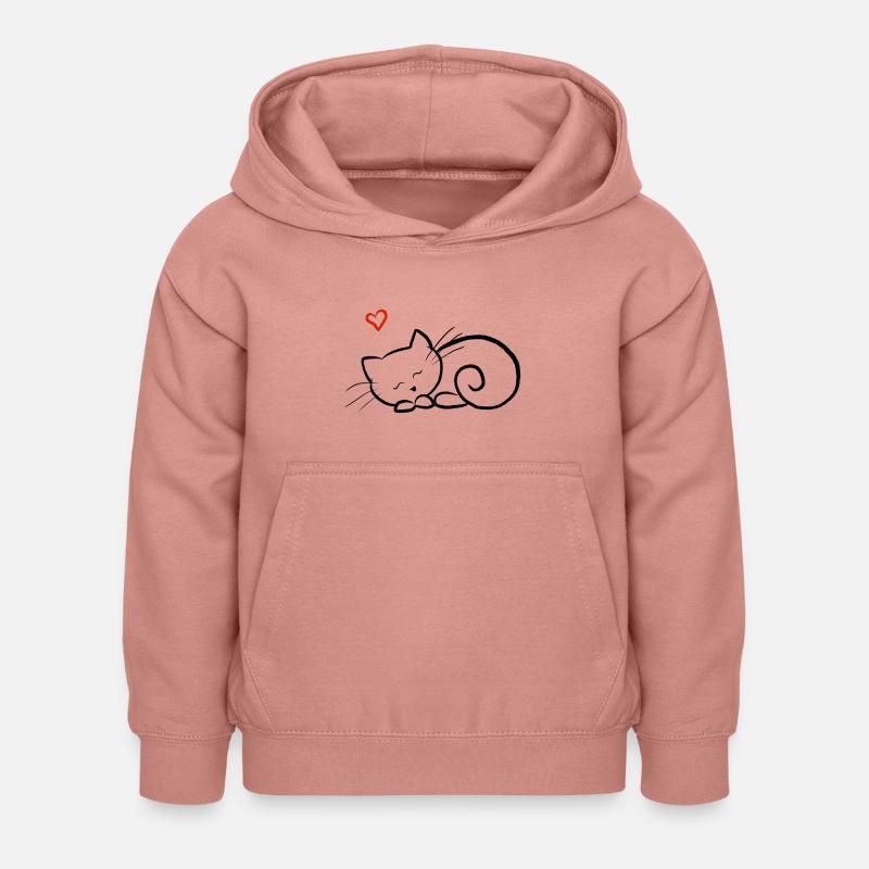 Chaton endormi - Sweat à capuche Enfant - rose poudré