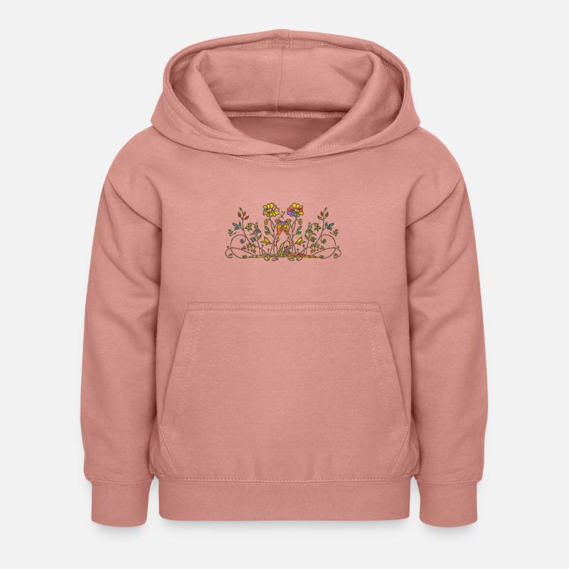 Fleur - Sweat à capuche Enfant - rose poudré