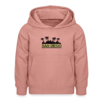 San Diego - Sweat à capuche Enfant - rose poudré - Devant - AI Model Kid Female (0cm)