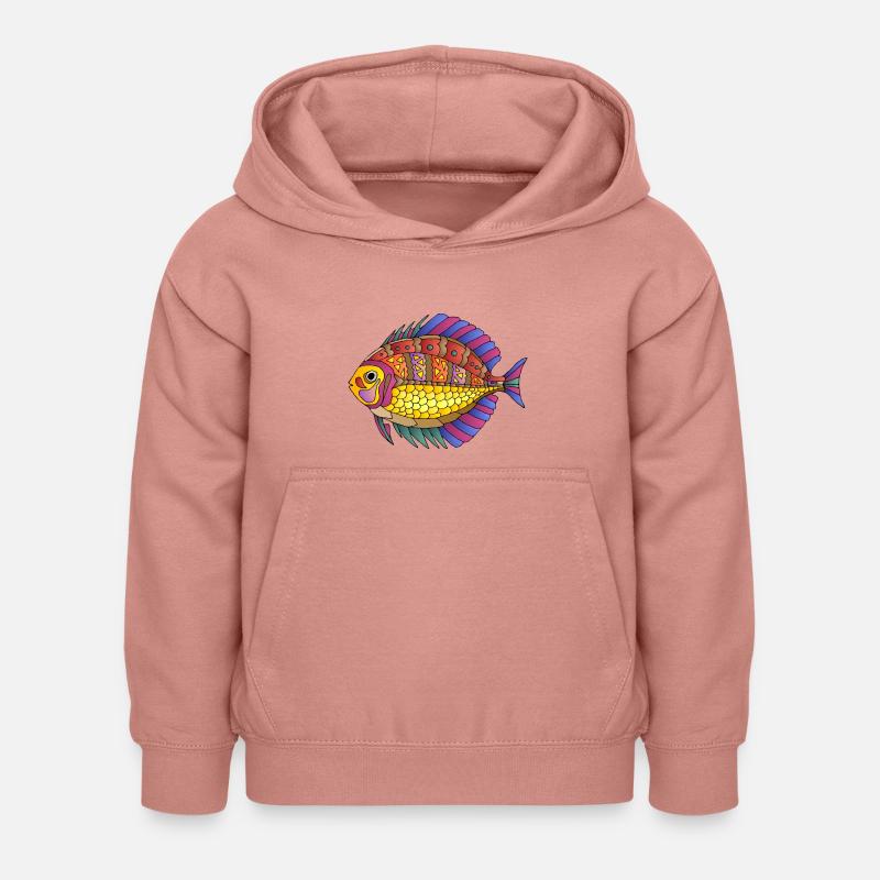 Poisson - Sweat à capuche Enfant - rose poudré