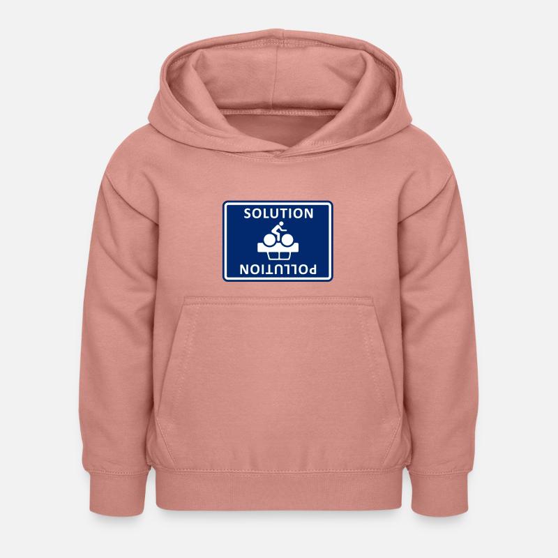 Solution Pollution - Sweat à capuche Enfant - rose poudré