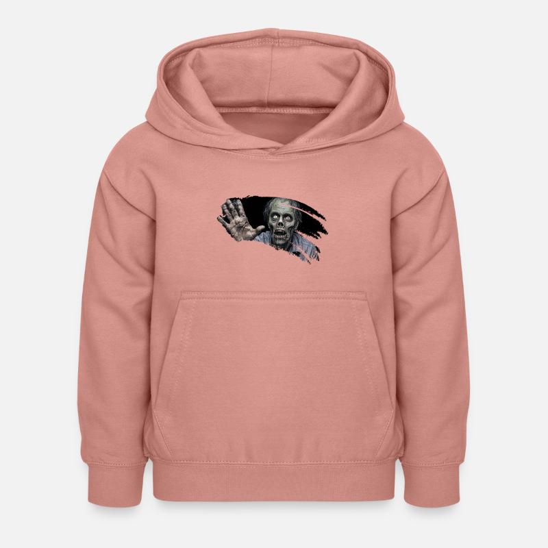 Zombie vous surveille ! - Sweat à capuche Enfant - rose poudré