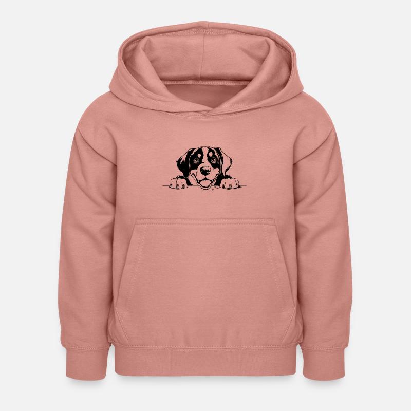 Grand Bouvier Suisse - Sweat à capuche Enfant - rose poudré