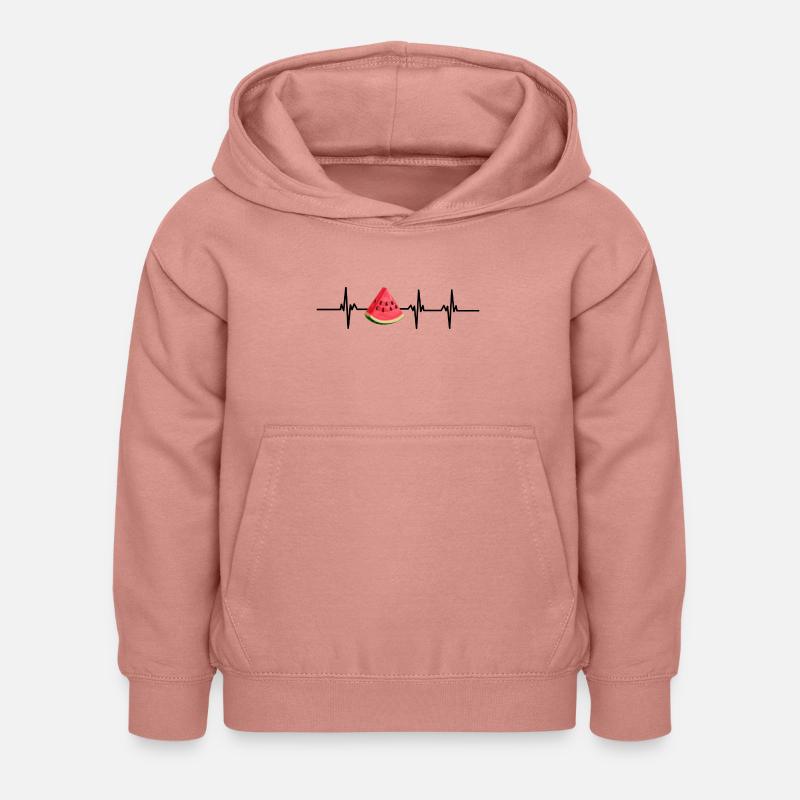 Battement de cœur pastèque - Sweat à capuche Enfant - rose poudré