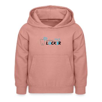 Bleib mal LOCKER - Zahn - Herz - Kinder Hoodie - Altrosa - Vorne - AI Model Kid Female (0cm)