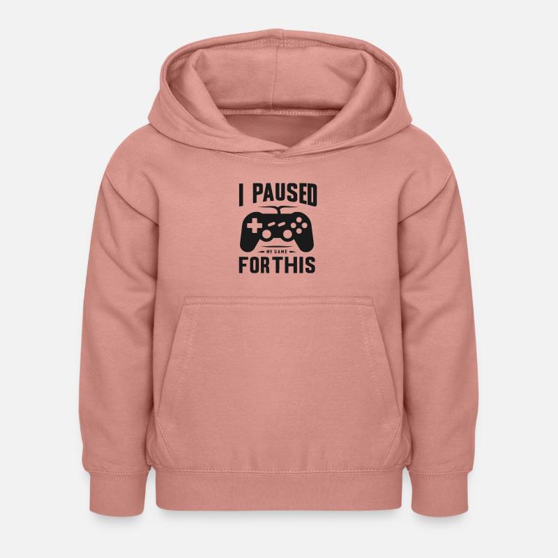 Jeg satte mit spil på pause for dette - Hoodie til børn - gammelrosa