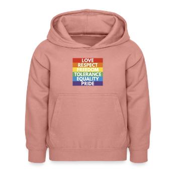LGBTQ+ - Sweat à capuche Enfant - rose poudré - Devant - AI Model Kid Female (0cm)