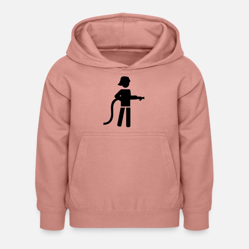 Pompiers - Sweat à capuche Enfant - rose poudré