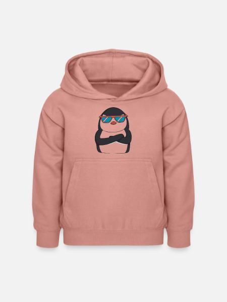 Pinguin mit Sonnenbrille - Kinder Hoodie - Altrosa