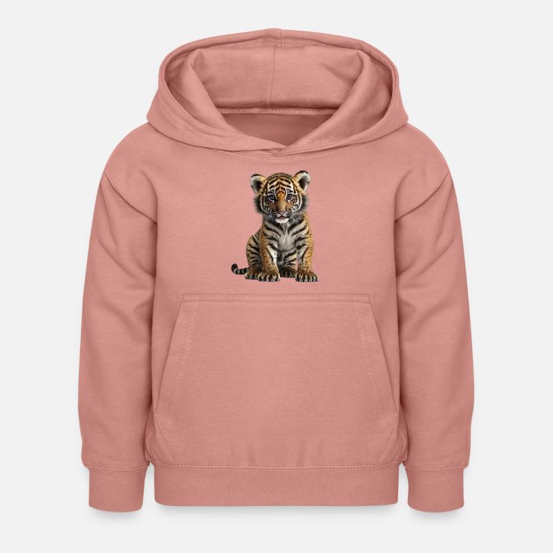 Mignon bébé tigre - Sweat à capuche Enfant - rose poudré