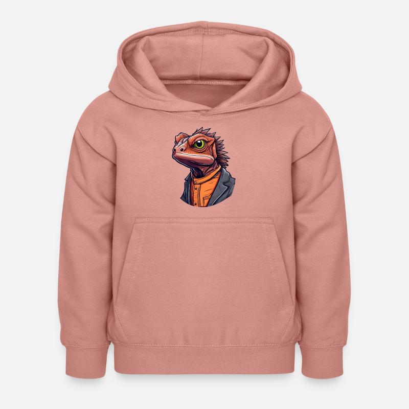 Rüschenhals-Eidechse - Kinder Hoodie - Altrosa