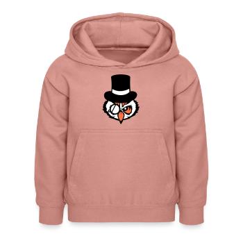 Sir hibou chapeau haut de forme monocle verres riches M. - Sweat à capuche Enfant - rose poudré - Devant - AI Model Kid Female (0cm)