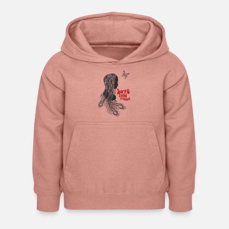 Amour - Sweat à capuche Enfant - rose poudré