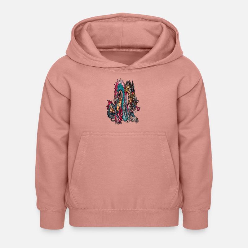 Dragon - Sweat à capuche Enfant - rose poudré