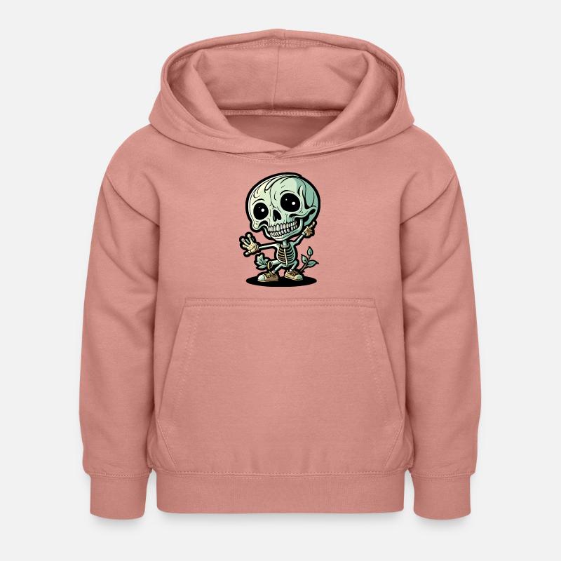 Squelette - Sweat à capuche Enfant - rose poudré