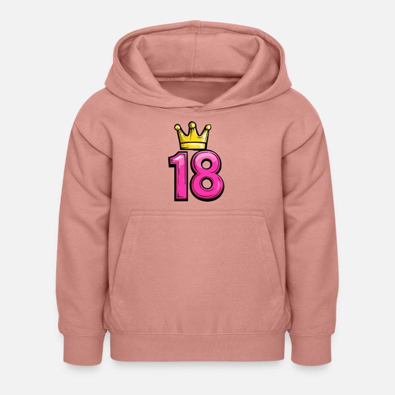 18 Numero Corona - Felpa con cappuccio per bambini - rosa antico