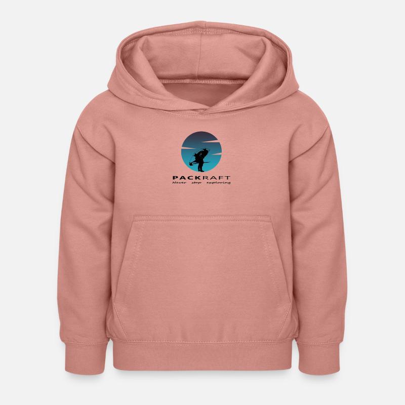 Packraft - Never stop exploring - Kids Hoodie - dusky rose