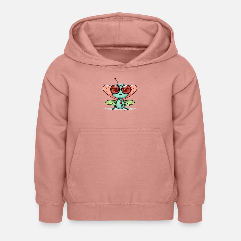 Meli la libellule - Sweat à capuche Enfant - rose poudré